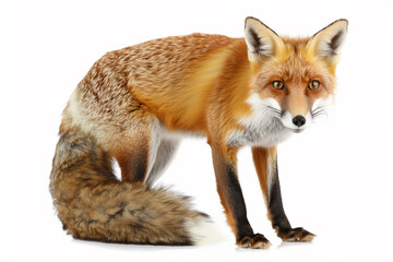 Fototapeta premium Close Up of a Fox on White Background