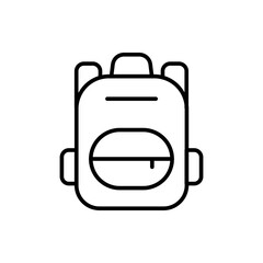Backpack outline icons, minimalist vector illustration ,simple transparent graphic element .Isolated on white background