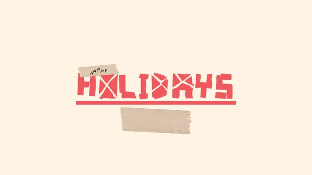 A red and white sign with the word holidays crossed out by an X, giving the impression of cancellation. The stark contrast makes the message noticeable