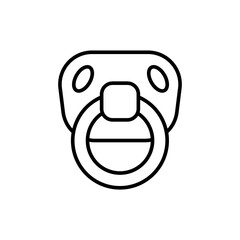 Pacifier outline icons, minimalist vector illustration ,simple transparent graphic element .Isolated on white background