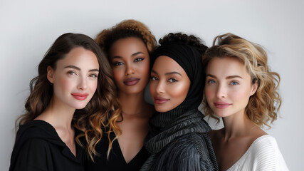 Obraz premium diverse women showing a blend of styles and ages, with each wearing different, sophisticated outfits 