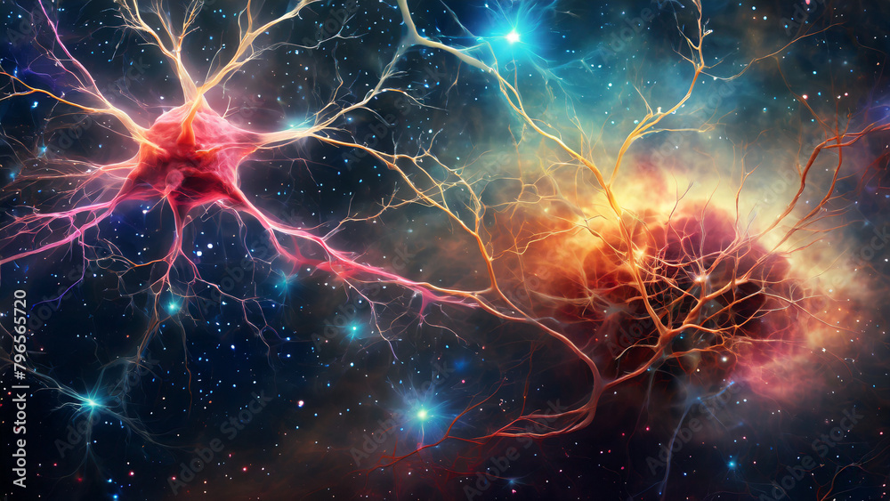 Wall mural stellar neural connections concept