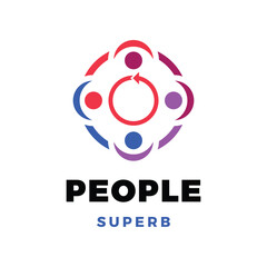 Obraz premium Group People Icon Logo Design Template