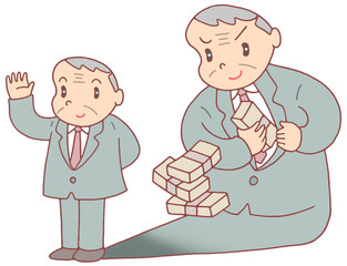 政治問題のイラスト - 裏金疑惑・政治不信・悪徳政治家