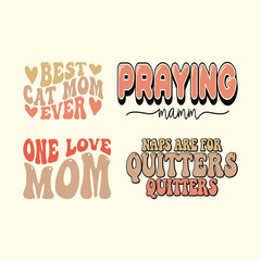 Mother's Day Retro Bundle t shirt design, vector file 