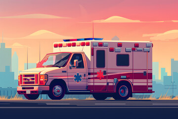 Obraz na płótnie Canvas Ambulance heading to the hospital