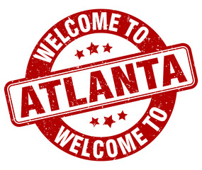 Welcome to Atlanta stamp. Atlanta round sign