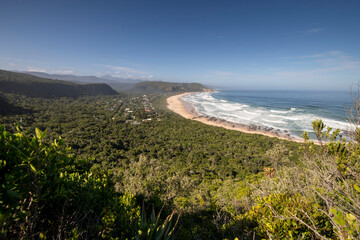 Natures Valley where the Salt River Mouth opens to the Indian Ocean, near Plettenberg Bay,  in the Garden Route of South Africa, 