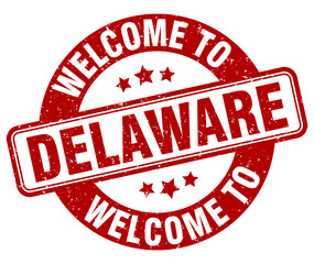Welcome to Delaware stamp. Delaware round sign
