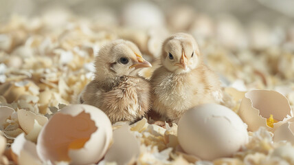 baby chick hatch from eggs