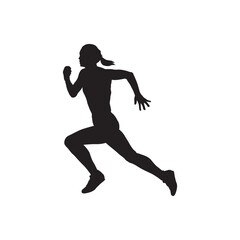 Fototapeta na wymiar Set of silhouettes of running women. Run, runner, sport. illustration
