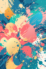 Vibrant Abstract Color Explosion Art Background
