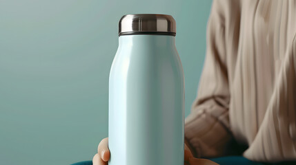 empty mockup close up thermos bottle, kid