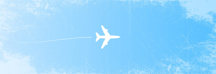 Traveling by plane in the bright blue sky. Plane journey, romantic travel, tours, cruises, airport advertising.