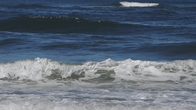 Aveiro Portugal Atlantic Ocean beeach waves slow motion