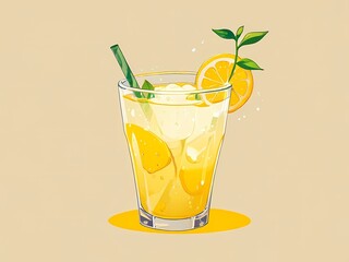 cocktail with lemon and lime