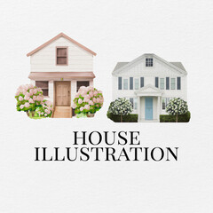 House illustration clipart set