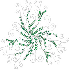 green leaves illustration on white background