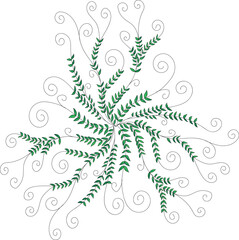 green leaves illustration on white background
