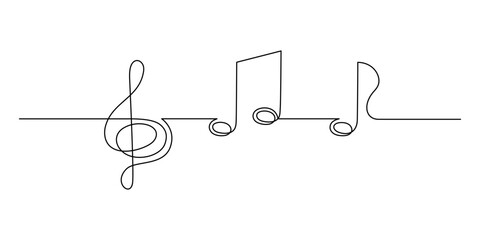 Treble clef and musical note one line art animation,hand drawn continuous contour drawing motion. Artistic creative melody concept, minimalist video.4k self-drawing movie