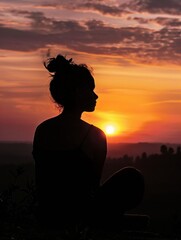 Fototapeta premium person watching the sunset