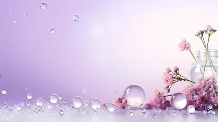 a light purple background adorned with an array of small bubbles