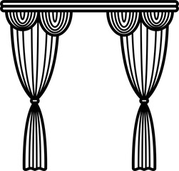 Curtains outline element. Illustration of curtains icon line isolated on clean background 