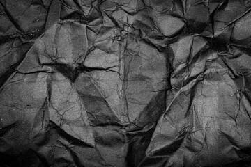 Black Paper Texture background. Crumpled Black paper abstract shape background.