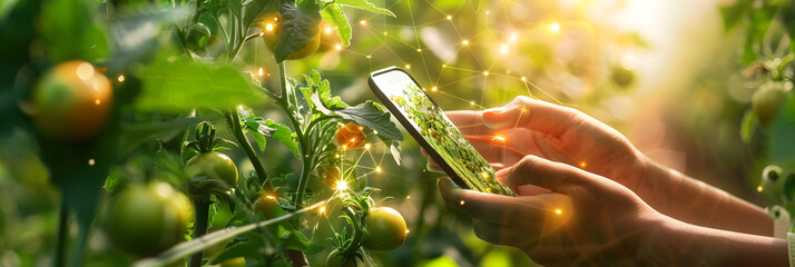 Technology future farm concept background