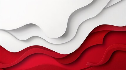Abstract red and white papercut background with blank space design