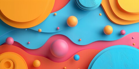 A colorful background with many different colored balls scattered throughout