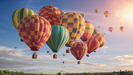 Fototapeta premium hot air balloon in flight