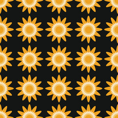 Traditional Ethnic ikat motif fabric pattern geometric style.Flower pattern embroidery Ethnic oriental pattern black background wallpaper. Abstract,vector,illustration.Texture,frame,decoration.