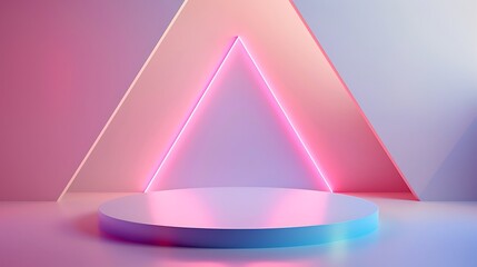 Circle podium arena bright geometric triangle background product showcase realistic