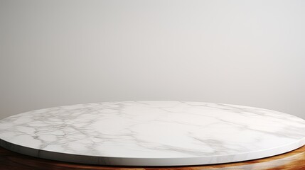 Empty Round marble stone table top for display presentation of cosmetic, skin care, beauty items