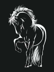 A mesmerizing ink horse art  that masterful vector art
