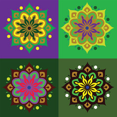 Vector mandala design. Round floral pattern. Hand drawn decorative element. Coloring madala design template.