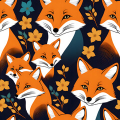 Foxes sneak through the undergrowth, ai-generatet