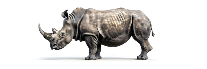 Rhino in against white background