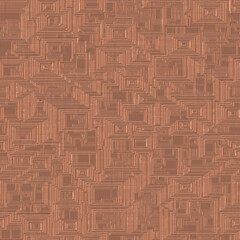 Boxy Frame Pipes copper Seamless pattern with squares and rectangles. Seamless Hi-res (8000x8000) texture wall or floor.