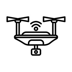 Camera drone line icon