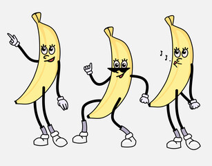Groove crazy bananas . Vector illustration