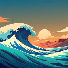 Fototapeta na wymiar Majestic Waves - Oceanic Art Piece