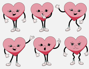 Groove funny hearts. Vector illustration