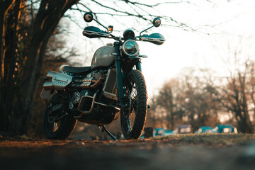 Motorcycle, scrambler off-road motorbike, old school, classic bike
