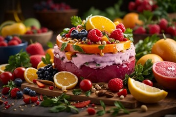 Obraz premium fruit cake with berries