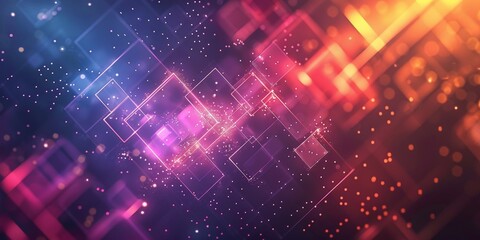 Obraz premium A colorful background with many small squares and dots