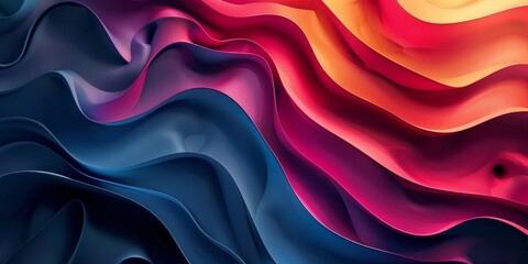 Obraz premium A colorful, abstract design with blue, red, and yellow stripes