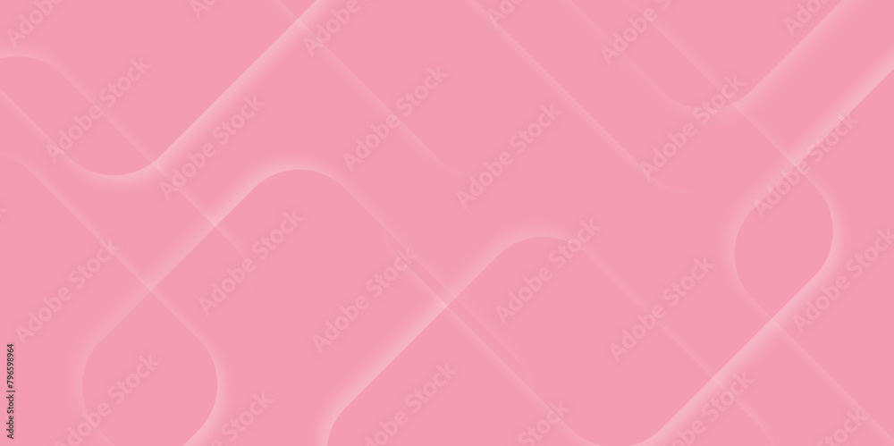 Poster Abstract soft pink geometric vector background with soft shadow on neutral grey textured background.3d architecture pattern design.Template for branding business.pink paper texture background design.
