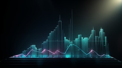 Naklejka premium Increasing Graph Upward, charts climbing, increasing profits.
